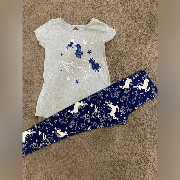 Justice Other - Girls Justice Glitter Unicorn leggings Outfit size 10/12